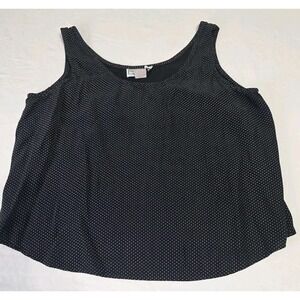 Sitting Pretty Women's Tank Top Black With White Polka Dots